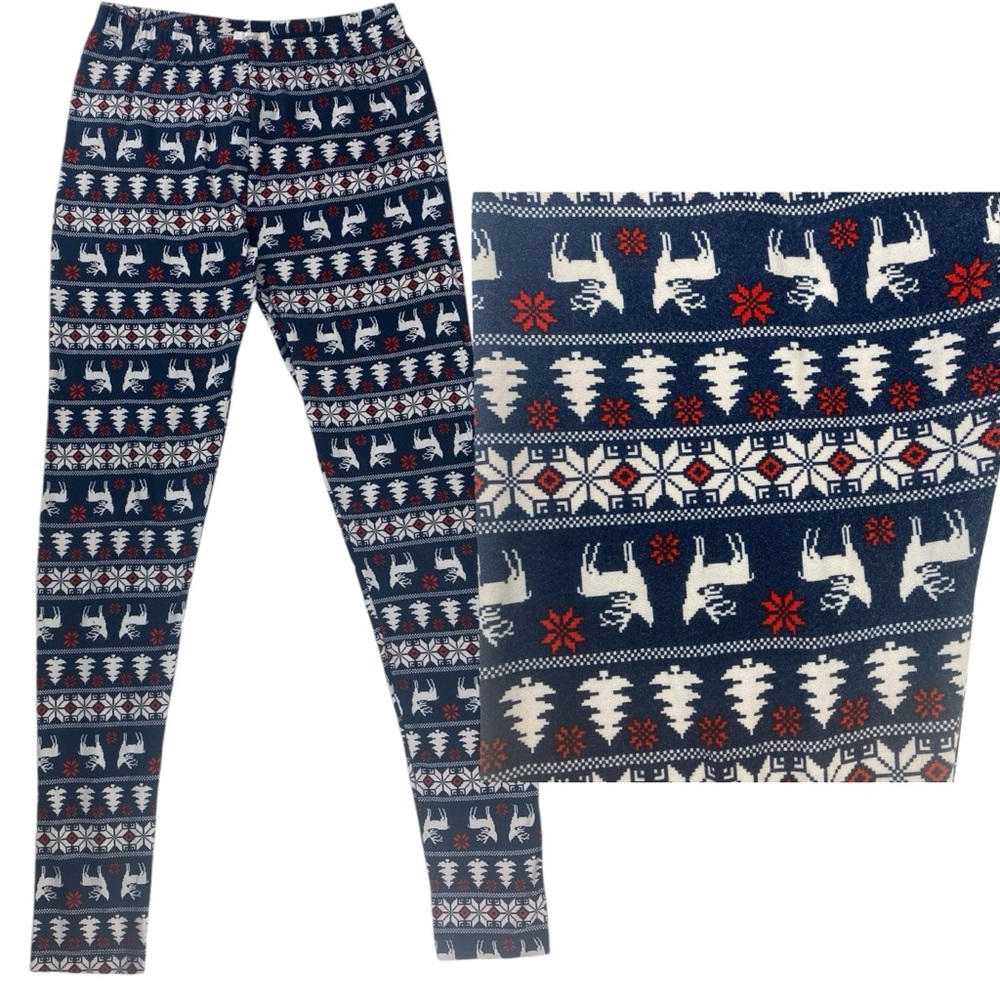 Ardene Womens Christmas Holiday Reindeer Leggings Size Medium
